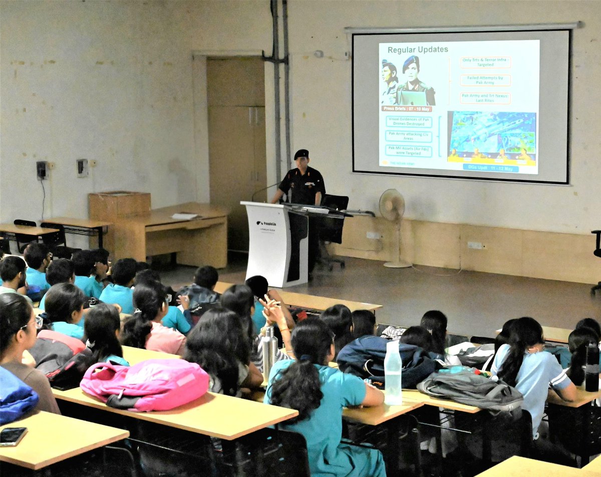 KonarkCorps's tweet image. “Precision Action, Decisive Impact”

#BaldEagleBrigade conducted Outreach Programme at #ArmyPublicSchool, Government Engineering College &amp;amp; Gujarat Adani Institute of Medical Sciences in #Bhuj - highlighting the spectacular success of #IndianArmy in #OperationSindoor.

@adgpi