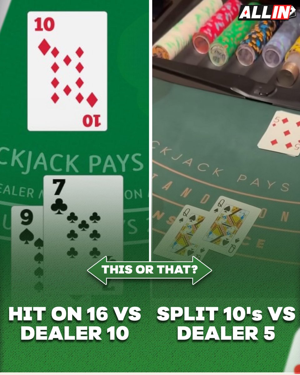 Hit 16 and pray… or split 10s and get banned from the table?