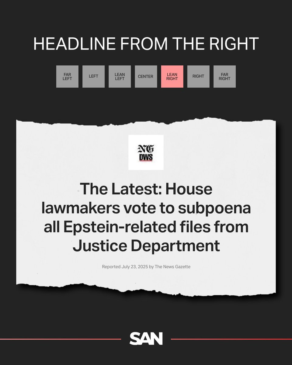 StraightArrow__'s tweet image. A House subcommittee voted 8 to 2 to subpoena the Department of Justice for documents related to the Jeffrey Epstein investigation, with support from both parties, including three Republicans.
Both sides are covering this story. Though left-leaning media is focusing more on…