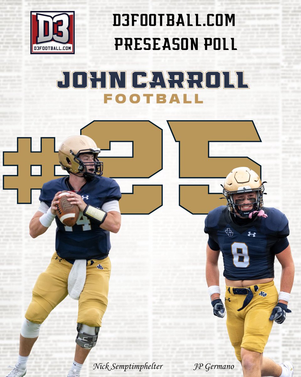jcusports's tweet image. FB: The Blue Streaks check in at #25 in the D3football preseason poll ⚡️
📰 jcusports.com/news/2025/7/24…