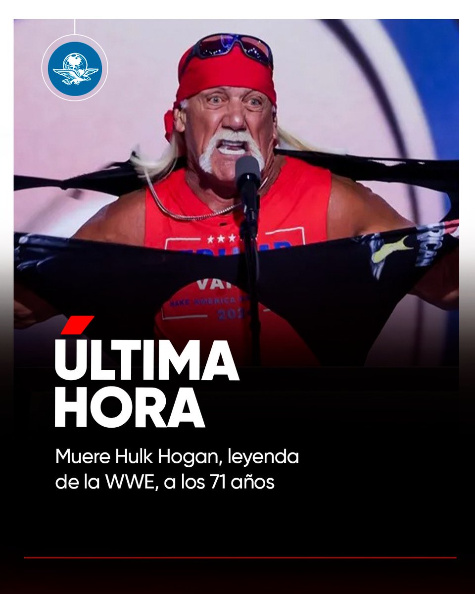 🚨 #ÚLTIMAHORA | 🕊️¡Hasta siempre a una leyenda de la lucha libre! El exluchador estadounidense Hulk Hogan falleció a los 71 años, reporta TMZ eluniversal.com.mx/deportes/hulk-…