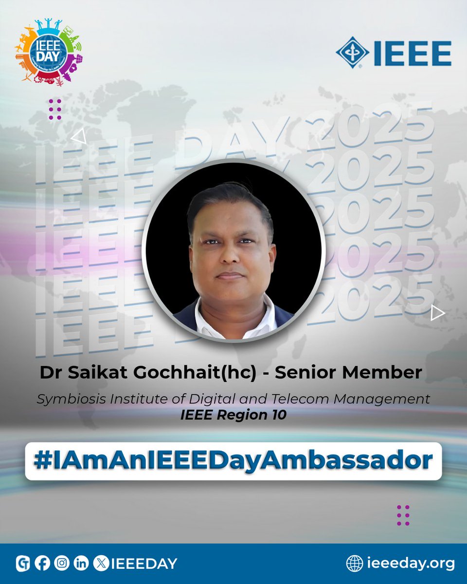 Celebrating IEEE Day 2025 on Oct 7! Join us to innovate, collaborate, and inspire the future of technology. #IEEEDay2025

#IEEEDay2025 #IEEE #Innovation #Collaboration #FutureTech #TechForGood #STEM #Engineering #IEEERegion10 #StudentLeaders #DigitalInnovation