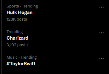 Hulk Hogan was killed by Charizard while listening to Taylor Swift...