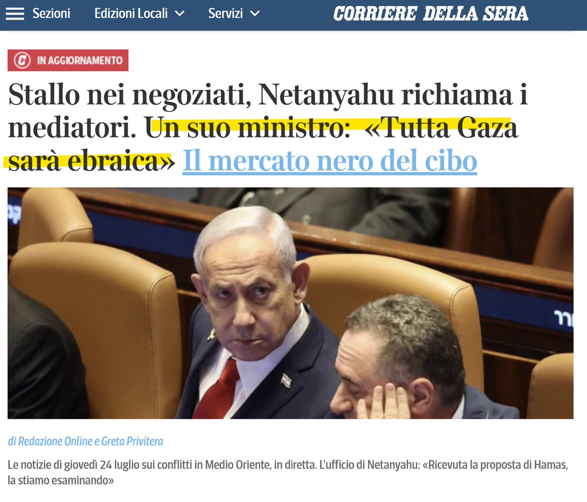 a____capo's tweet image. Ormai non fingono più, lo dicono apertamente: "cancelleremo #Gaza, sarà tutta ebraica".
Se vi chiedete come sia possibile che non abbiano ancora sanzionato #Israele, la risposta è semplice:
USA e UE, Italia inclusa, sono complici in questo sterminio.