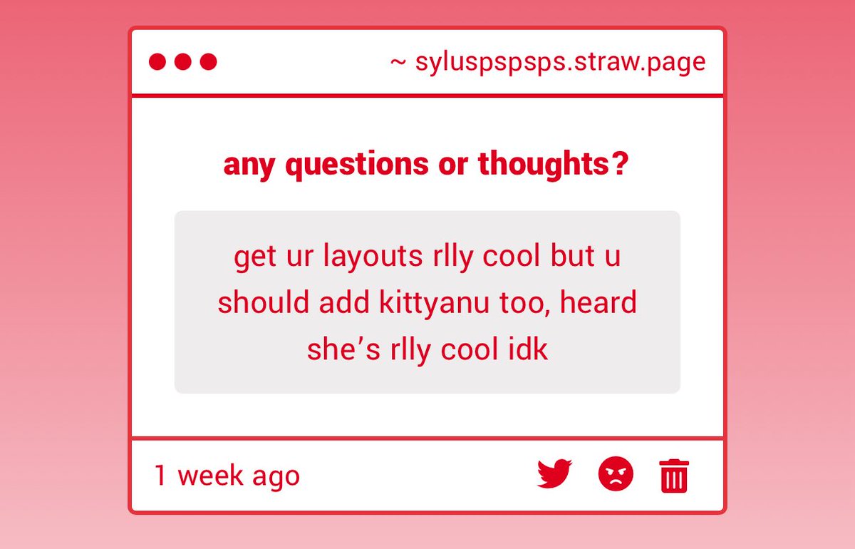 syluspspsps's tweet image. wait anu i just realized i forgot to add kitty caleb to my strawpage… to have the collection complete… send me kitty anu and i’ll add her too
