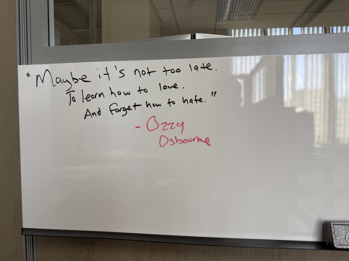 sabbathfans's tweet image. A friend of mine texted me the following picture with the words "My cubicle tribute to Ozz".