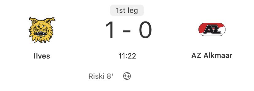 TheEuroFE's tweet image. 🇫🇮 The club with arguably the best badge in the world, Ilves are currently BEATING two time champions of The Netherlands AZ Alkmaar! 🤯