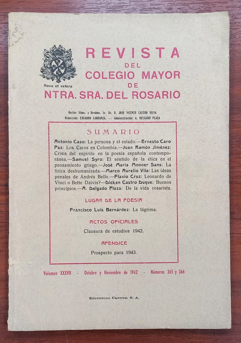 #NovaEtVetera120 En 120 años de historia, hemos tenido redactores de la talla de Eduardo Carranza (1913-85), uno de los fundadores del grupo Piedra y Cielo, catedrático y director de la Biblioteca Nacional.