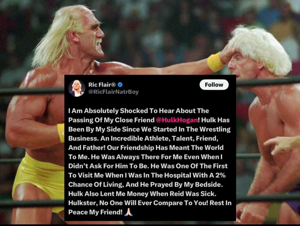 Ric Flair with a tribute to his friend &amp; rival  Hulk Hogan.