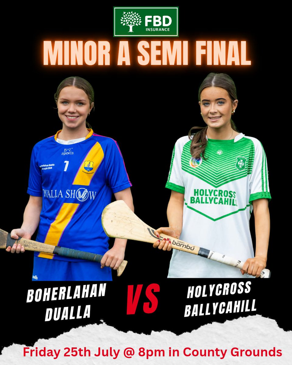 Wishing our Minors the very best of luck in the FBD Insurance Minor Championship semi final tomorrow eve at the County Camogie Grounds. All support would be greatly appreciated 💙💛
#tipperarycamogie 
#fbdinsuranceminorchampionship
