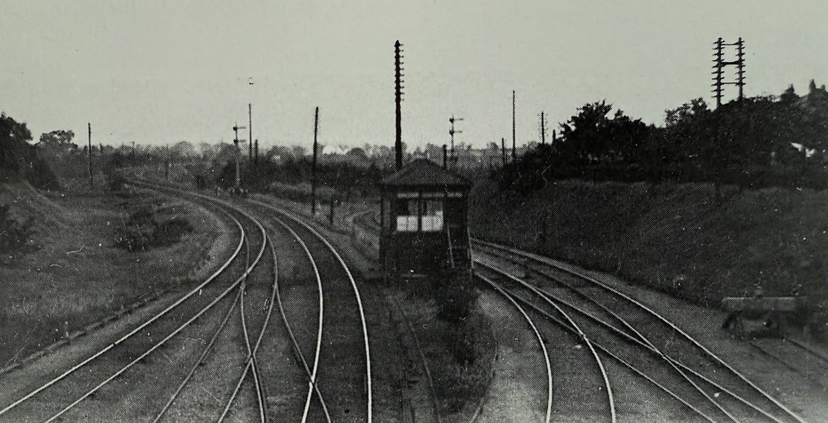This is the only image I recall seeing of Chiswick Curve: looking south from Wellesley Road with Gunnersbury West box between the rising line to Richmond (left) and the curve on the right. Lens of Sutton from Middleton Press ‘Willesden Junction to Richmond’ album