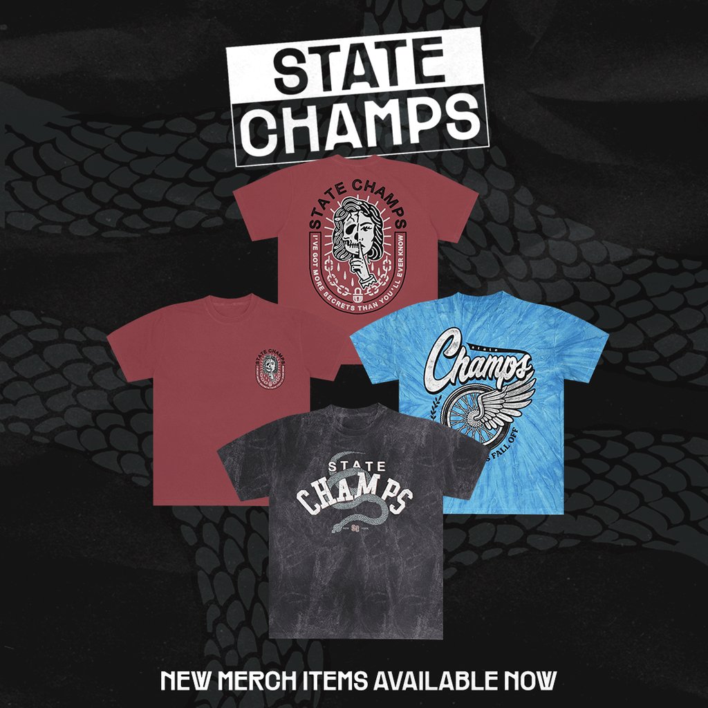 We just dropped a few new tees for you! Head to statechamps.band to shop💛