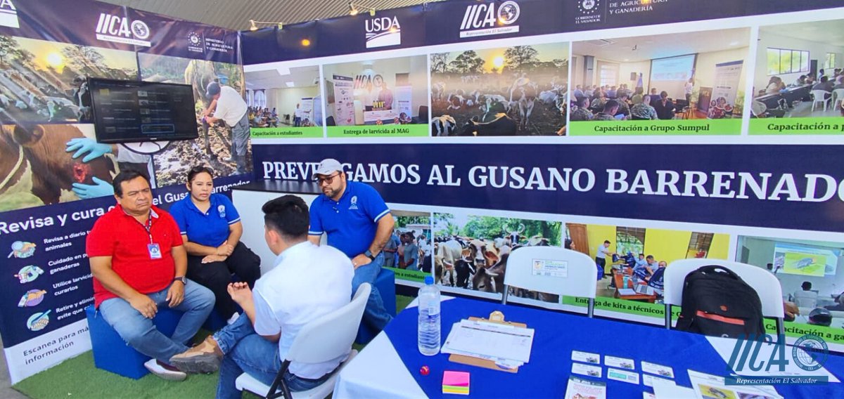 IICA - El Salvador (@iica_sv) on Twitter photo 📍En Santa Ana, el <a href="/iica_sv/">IICA - El Salvador</a> te espera para luchar contra el Gusano Barrenador del Ganado
Ven a nuestro stand y entérate cómo prevenir y erradicar el Gusano Barrenador. ¡Hay material divulgativo <a href="/USDA/">Dept. of Agriculture</a>!
#NOAlGusanoBarrenador
#CuidemosANuestrosAnimales
<a href="/AgriculturaSV/">Ministerio de Agricultura y Ganadería 🇸🇻</a>
<a href="/IICAnoticias/">IICA</a> 📍En Santa Ana, el <a href="/iica_sv/">IICA - El Salvador</a> te espera para luchar contra el Gusano Barrenador del Ganado
Ven a nuestro stand y entérate cómo prevenir y erradicar el Gusano Barrenador. ¡Hay material divulgativo <a href="/USDA/">Dept. of Agriculture</a>!
#NOAlGusanoBarrenador
#CuidemosANuestrosAnimales
<a href="/AgriculturaSV/">Ministerio de Agricultura y Ganadería 🇸🇻</a>
<a href="/IICAnoticias/">IICA</a>