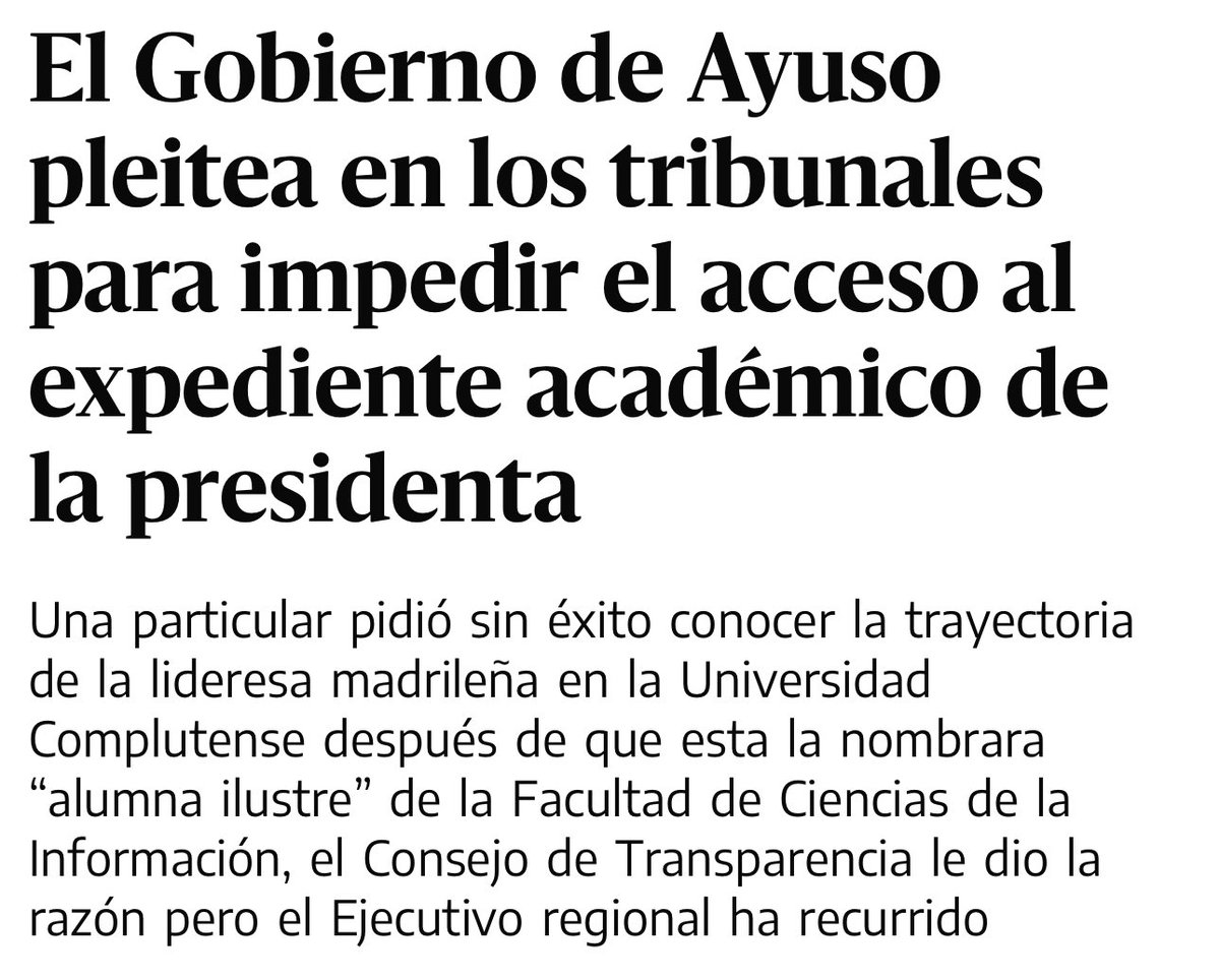Si estáis flipando con lo de Noelia Núñez veréis cuando descubráis que la Comunidad de Madrid está haciendo todo lo posible por ocultar el expediente académico de Díaz Ayuso.