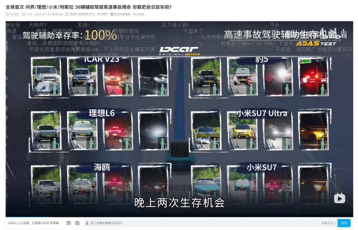 懂车帝这个辅助驾驶的测试，算是给当前新能源汽车都极力追求的 “智能驾驶” 来一次更理性的降温，综合下来，评分最高的是特斯拉（当然，确实毛坯🤣）。
我不禁在想，如果想买新能源车，是不是应该先抛除 “辅助驾驶” 这一特性，然后再做选择会更好一些？