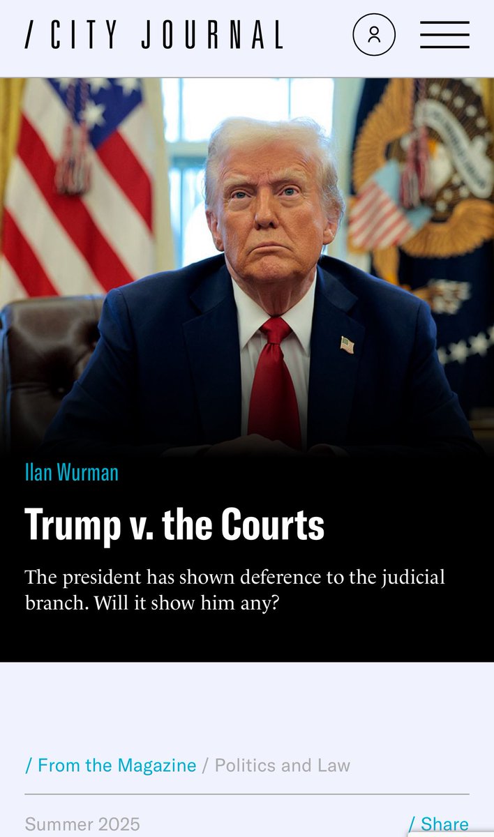 Ilan Wurman (@ilan_wurman) on Twitter photo My essay, āTrump v. the Courts,ā in the summer issue of <a href="/CityJournal/">City Journal</a> Magazine. How too many courts have been out of control and what needs to be done to restore a proper balance between the branches. Link in thread. My essay, āTrump v. the Courts,ā in the summer issue of <a href="/CityJournal/">City Journal</a> Magazine. How too many courts have been out of control and what needs to be done to restore a proper balance between the branches. Link in thread.