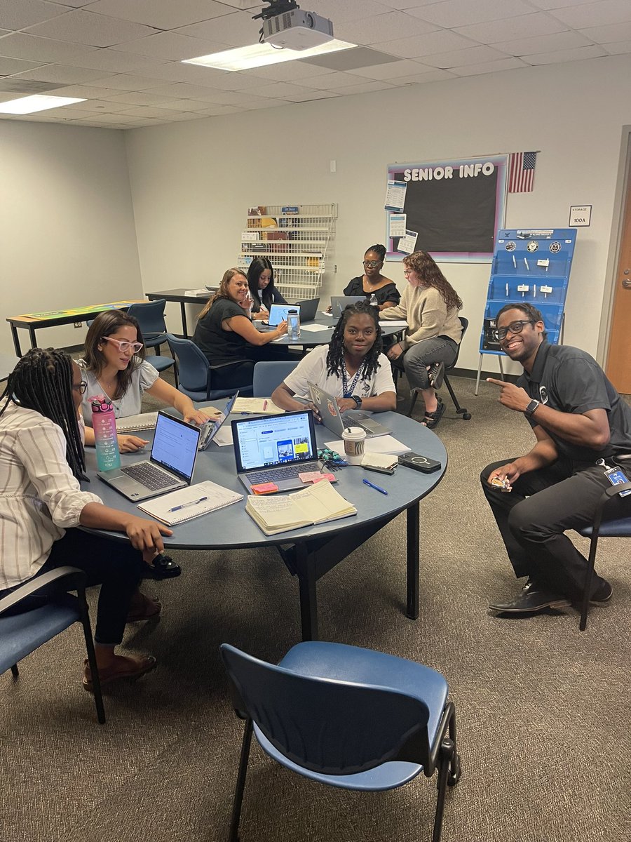 The Nimitz Counseling team working with our fearless leader, Mr. Nickerson to assist in creating Mission &amp; Vision statements for the 2025-26 school year!