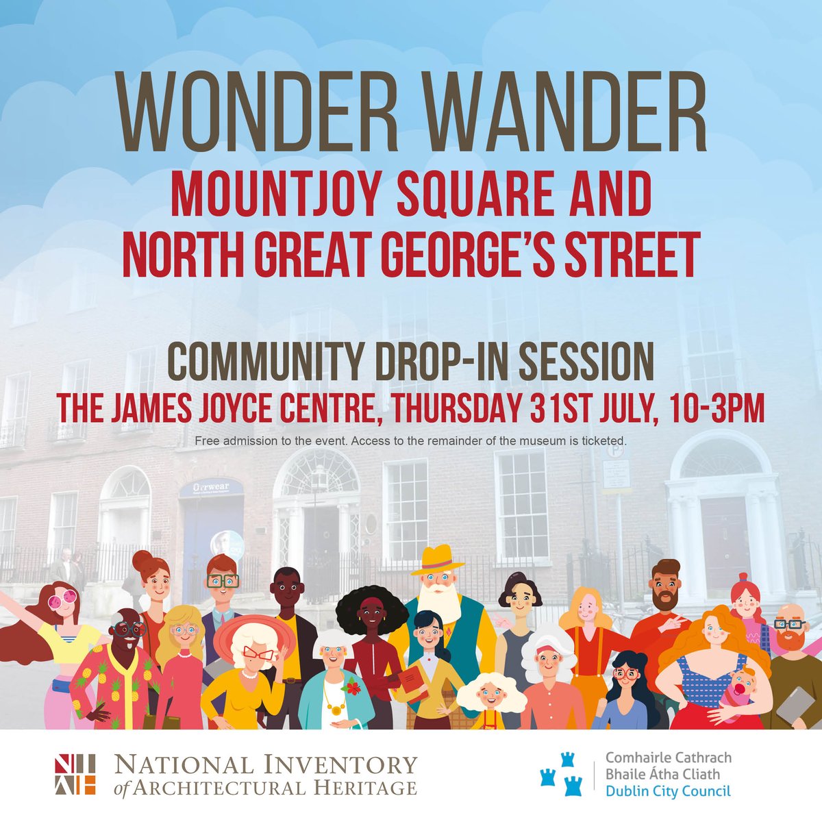 NBHS_Ireland's tweet image. Which buildings, features and stories should be included in a Walking Trail of Mountjoy Square and North Great George’s Street ACAs?
Join the community drop-in 👇
📅 Thurs 31 July
⏰ 10:00 - 15:00
📍 @JamesJoyceCentr
Online survey now live: bit.ly/4mbNuuV 🗳️