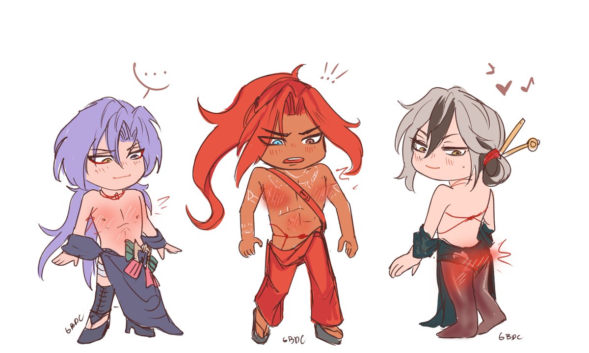 yonielleart's tweet image. silly little doodle of kuya, dante and rei after that rhythm game #nucarnival