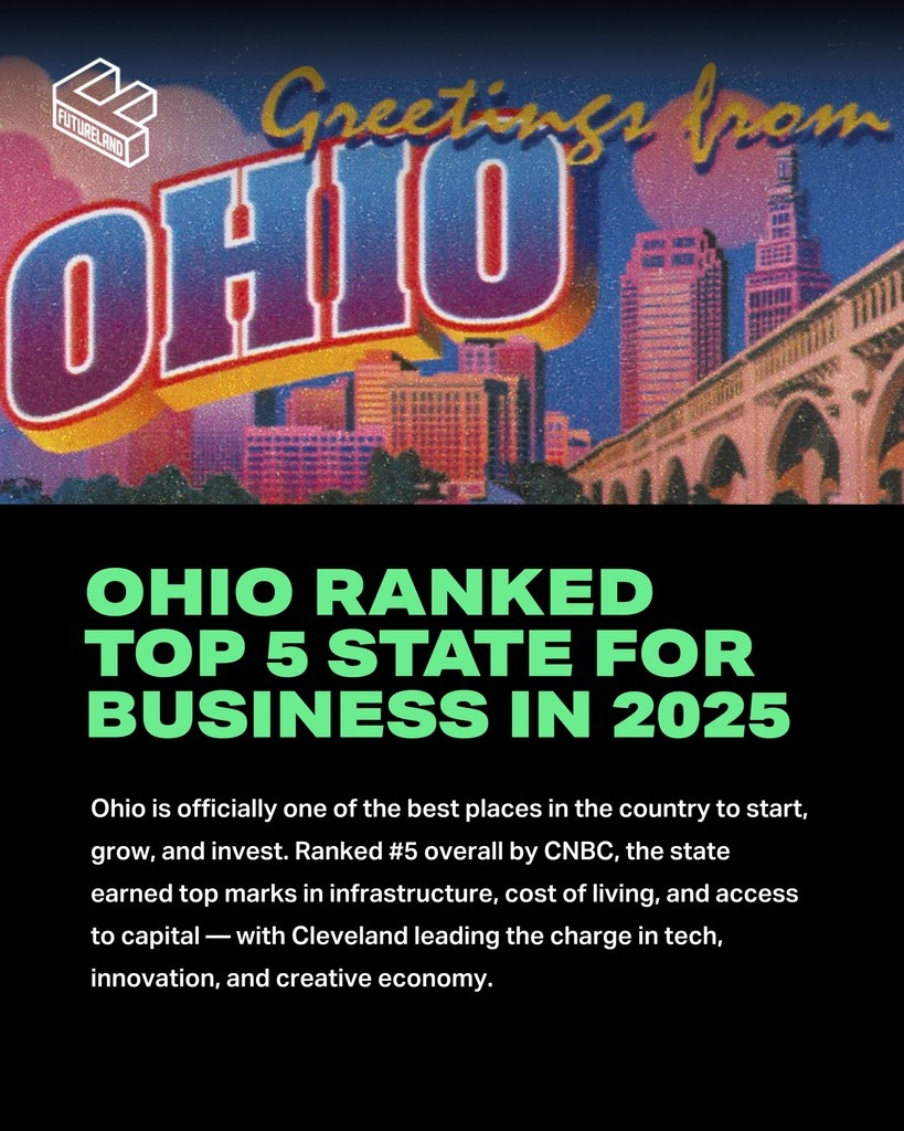 Ohio just ranked Top 5 in the nation for business in 2025. Cleveland is leading the way in tech, innovation, and creativity. 

Let’s keep building!