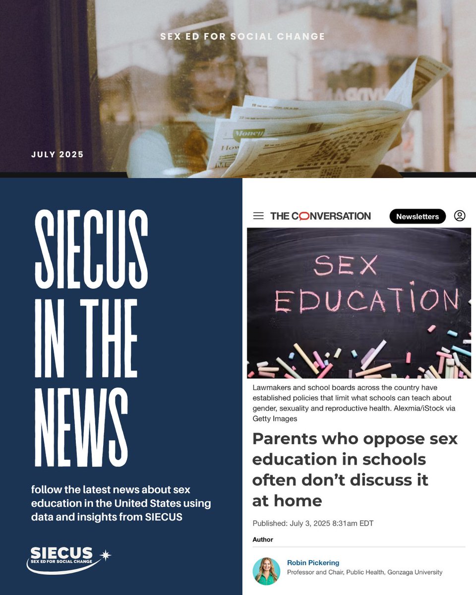 Author and Professor and Chair of Public Health at Gonzaga University, Robin Pickering, referenced SIECUS's State Profiles and Top 10 Best/Worst Sex Ed States in an article for The Conversation.
theconversation.com/parents-who-op…
