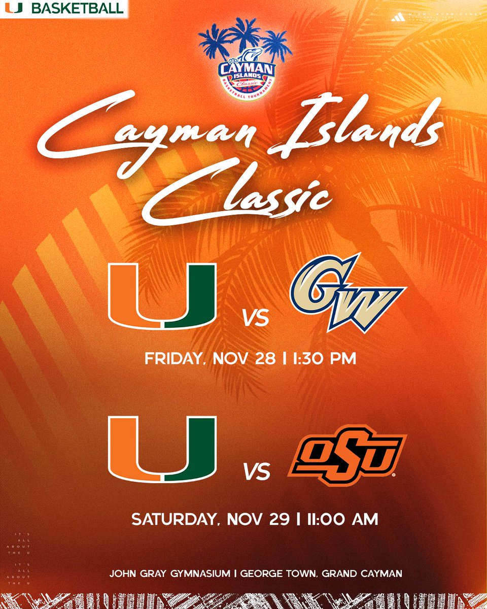 Our matchups for the Cayman Island Classic are locked in ‼️👀

#GoCanes