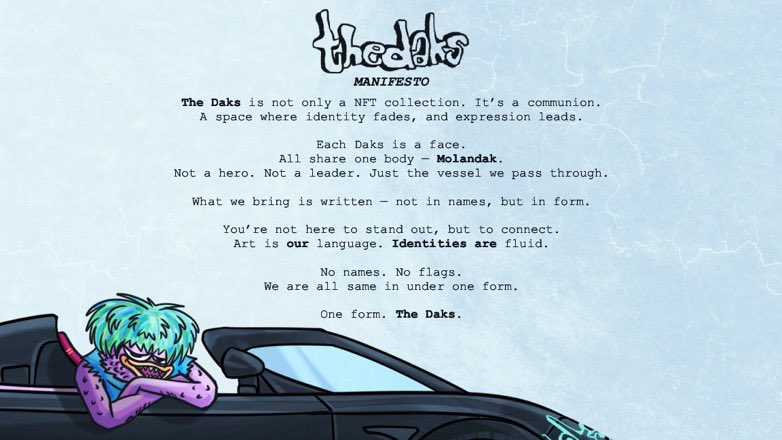 The flagship <a href="/monad/">Monad ⨀</a> NFT collection <a href="/thedaks_png/">The Daks</a> just dropped their website 🤌

Team blessed us with 5 WL spots - and I’m handpicking the winners myself 🫡

To enter:
1. Follow The Daks Squad <a href="/thedaks_png/">The Daks</a> 
2. Like this post
3. Drop your Monad <a href="/Backpack/">Backpack 🎒</a> EVM wallet in the replies