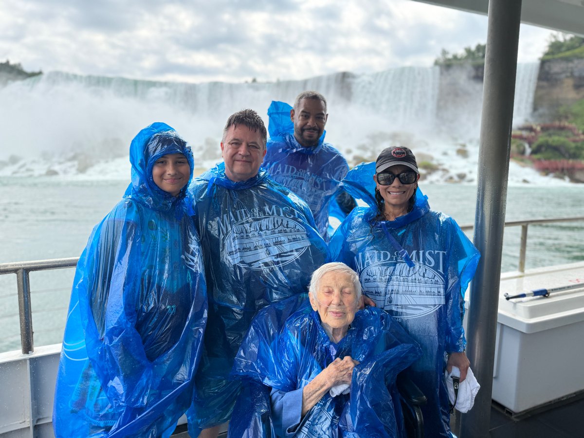 Maid of the Mist President Christopher Glynn and our captains welcomed 105-year-old Emily Boula of Williamsville for her first ever Maid of the Mist excursion. "It's never too late and you're never too old to ride the Maid," Chris Glynn said.