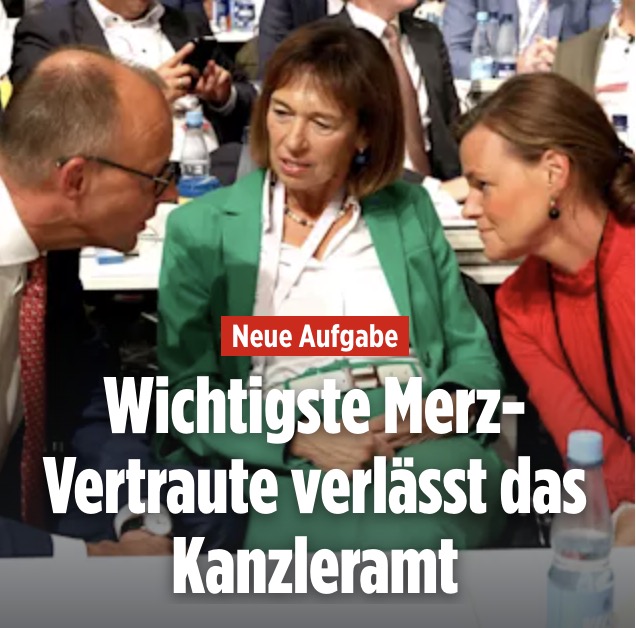Petra #Schauerte, wichtigste Vertraute von Friedrich #Merz, verlässt nach elf Wochen Regierung das Kanzleramt. #CDU
bild.de/politik/inland…