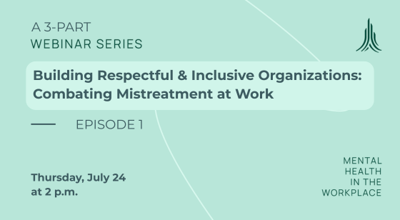 MichiganLEO's tweet image. ❗TODAY AT 2PM: Join our Labor team for their next Workplace Mental Health webinar series, Building Respectful and Inclusive Organizations: Combating Mistreatment at Work. Join via Teams for episode one of the series: ow.ly/tUO750Ws2JY
#WorkplaceMentalHealth #MichiganLabor