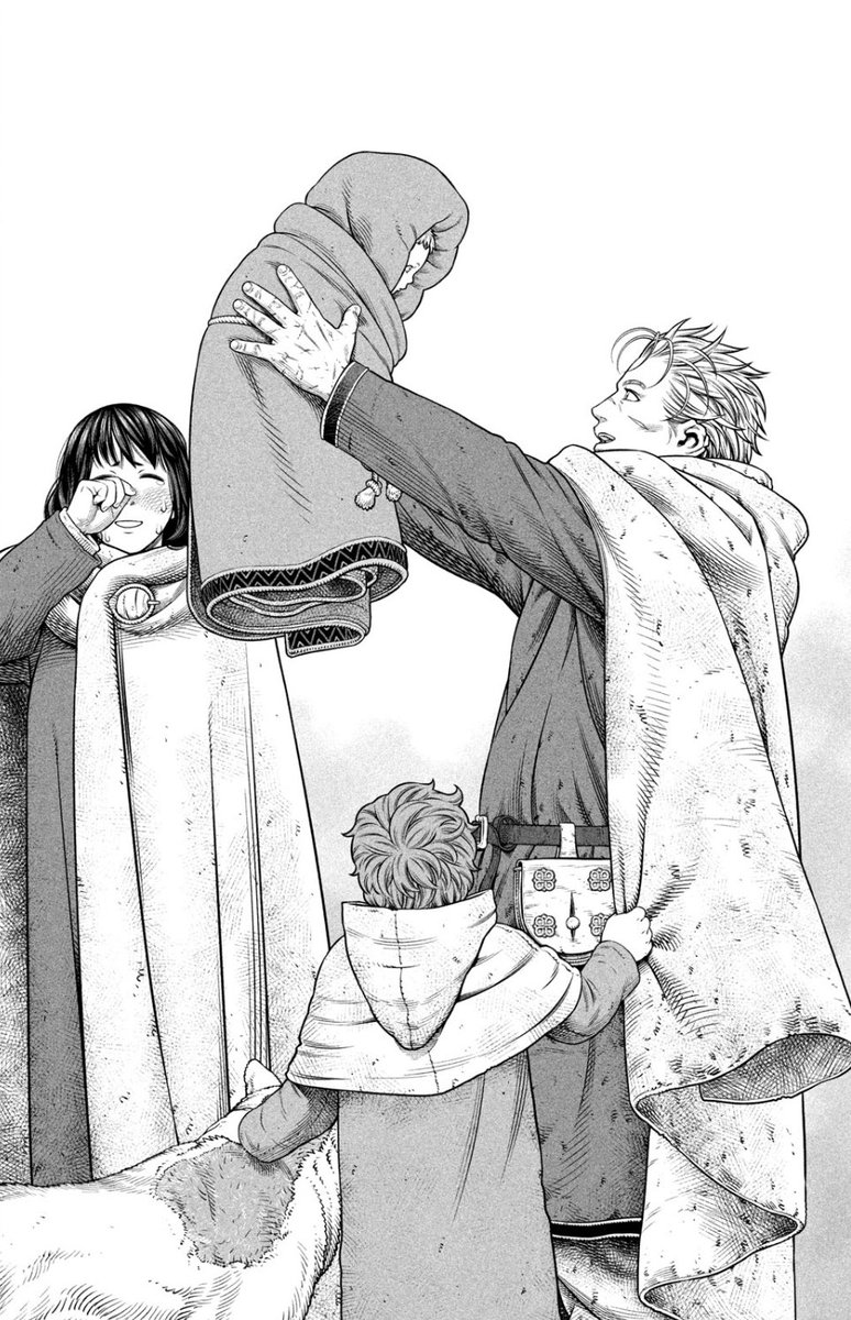 v2TokyoGhost's tweet image. Vinland Saga 220 spoilers
TEARS IN MY EYES RIGHT NOW.
MY GOAT IS STILL ALIVE AND HAS REUNITED WITH HIS FAMILY AND BABY