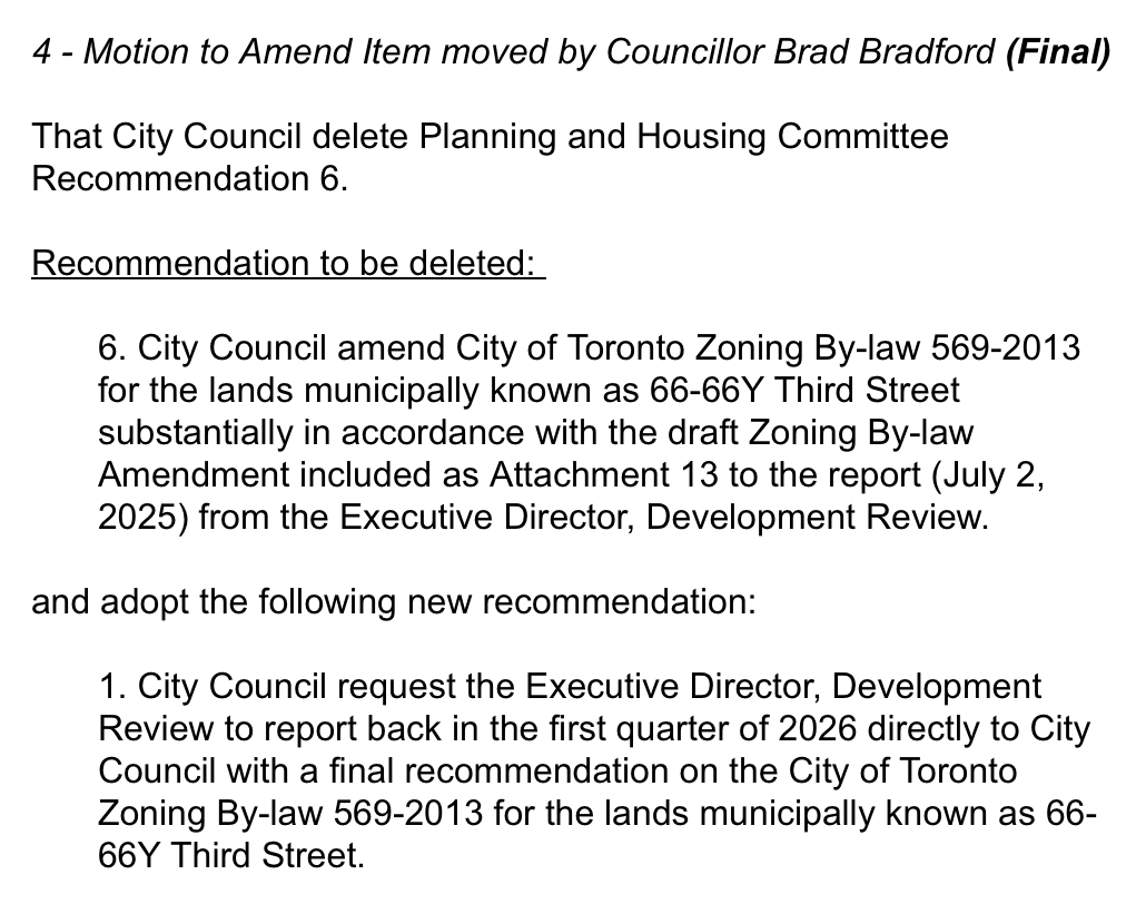 GraphicMatt's tweet photo. Here's the text of Bradford's motion re: the Sixth Street shelter. Councillor Morley asks Bradford what his "interest" is in this shelter, given it's in her ward. Bradford says he "heard from a lot of people" about this particular site. https://t.co/u3W8A0bq07