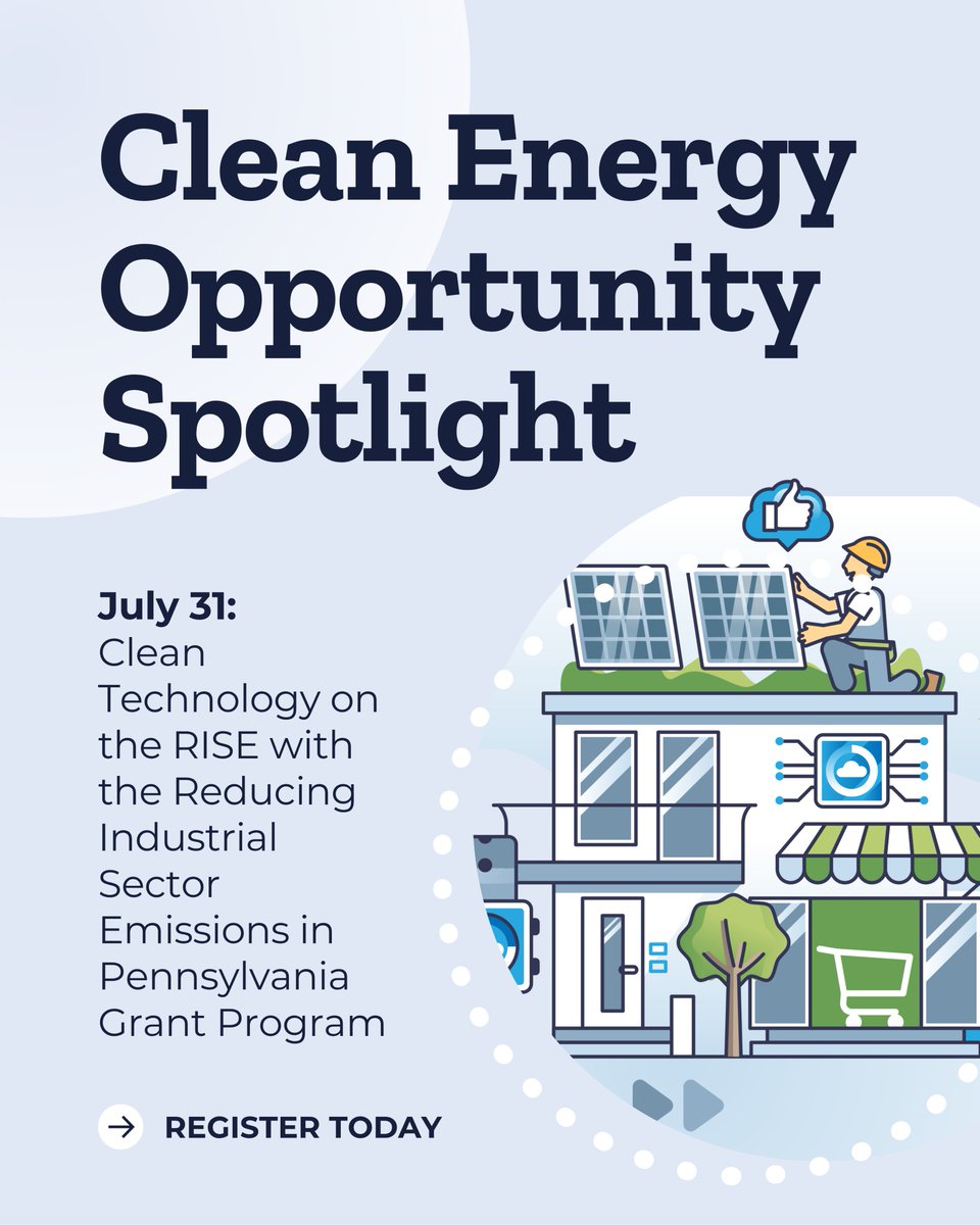 Looking to lower emissions, boost efficiency, and tap into millions in funding? Grab your lunch and tune in for the Clean Energy Opportunity Spotlight (CEOS) Series hosted by PA DEP Energy Programs Office on Thursday, July 31 at noon!

This month’s topic: Clean Technology on the