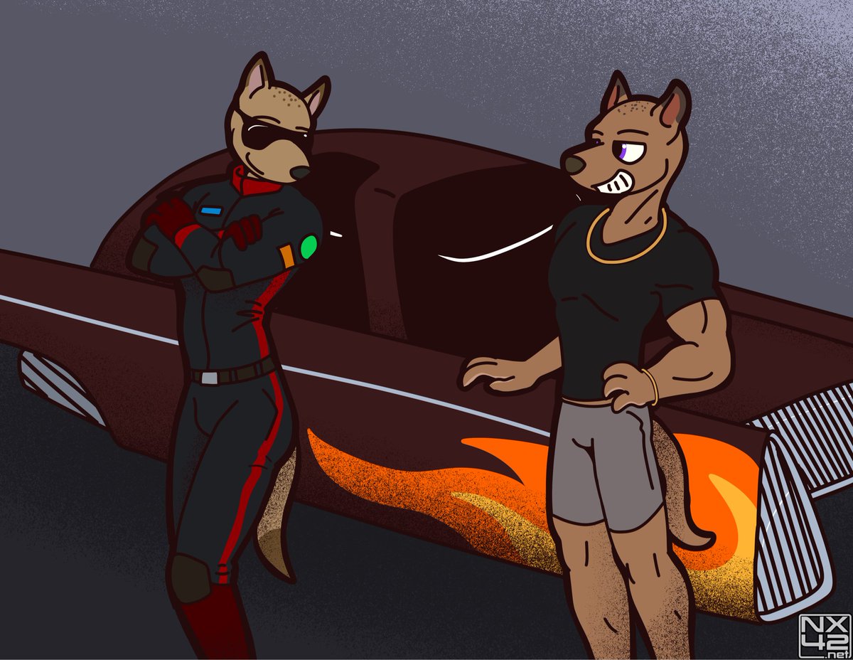 cainenines's tweet image. I&apos;m totally wondering if that suit will fit me...

🎨@NX42System

#furry #pup #dog #xolo #racing #car #art #furryart