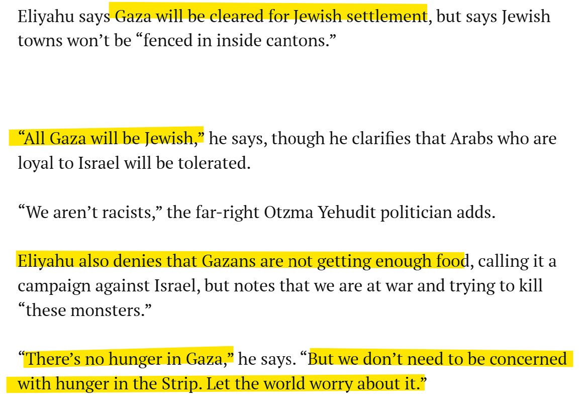 a____capo's tweet image. Ormai non fingono più, lo dicono apertamente: "cancelleremo #Gaza, sarà tutta ebraica".
Se vi chiedete come sia possibile che non abbiano ancora sanzionato #Israele, la risposta è semplice:
USA e UE, Italia inclusa, sono complici in questo sterminio.