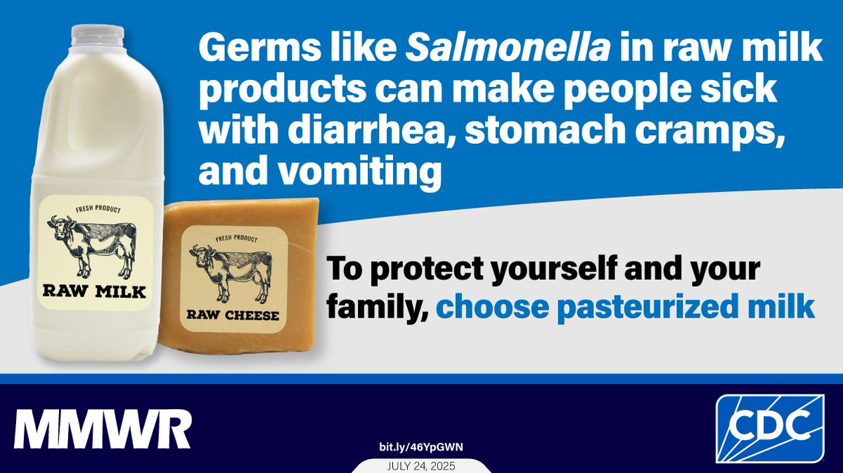 MMWR (@cdcmmwr) on Twitter photo New in MMWR: <a href="/CAPublicHealth/">California Department of Public Health</a> and other agencies worked together to identify and investigate one of the largest Salmonella outbreaks linked to raw milk in recent U.S. history. bit.ly/46YpGWN New in MMWR: <a href="/CAPublicHealth/">California Department of Public Health</a> and other agencies worked together to identify and investigate one of the largest Salmonella outbreaks linked to raw milk in recent U.S. history. bit.ly/46YpGWN