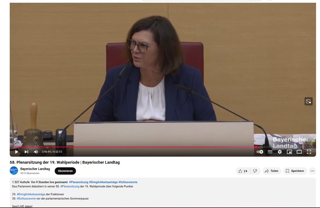 BeateNuss's tweet image. Vor der parlamentarischen Sommerpause kackt die AFD nochmal in den Landtag
youtube.com/live/709dNyz1w…
bayern.landtag.de/aktuelles/pres…