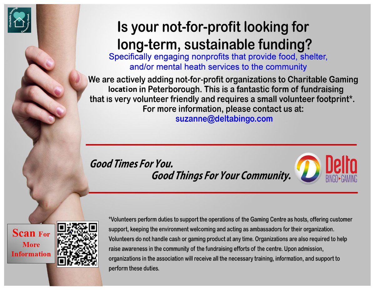 Rotary Club of Peterborough (@ptborotary) on Twitter photo If you’re part of a not-for-profit that provides food, shelter, or mental health services, consider joining the Charitable Gaming program through <a href="/deltabingo_/">Delta Bingo & Gaming</a> . It’s a sustainable way to raise funds—with a small volunteer commitment. 🙌
📧 Learn more: suzanne@deltabingo.com If you’re part of a not-for-profit that provides food, shelter, or mental health services, consider joining the Charitable Gaming program through <a href="/deltabingo_/">Delta Bingo & Gaming</a> . It’s a sustainable way to raise funds—with a small volunteer commitment. 🙌
📧 Learn more: suzanne@deltabingo.com