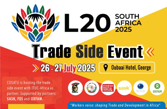 ALREI (@alrei_africa) on Twitter photo 🎯 L20 SOUTH AFRICA
📌Trade Side Event
📢" Making AfCTA work for all workers in Africa "
đź—“ 26 - 27 July 2025
🏨 Oubaaï Hotel, George
#L20, #AfCFTA, #COSATU, #SASK, #FES, #ITUCAFRICA, #MFAF <a href="/profhod/">Hod Anyigba</a> 🎯 L20 SOUTH AFRICA
📌Trade Side Event
📢" Making AfCTA work for all workers in Africa "
đź—“ 26 - 27 July 2025
🏨 Oubaaï Hotel, George
#L20, #AfCFTA, #COSATU, #SASK, #FES, #ITUCAFRICA, #MFAF <a href="/profhod/">Hod Anyigba</a>