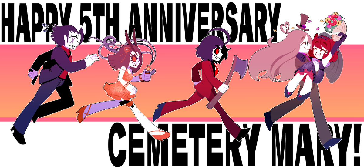 arcadekitt3n's tweet photo. HAPPY 5TH ANNIVERSARY CEMETERY MARY!! ⚰️🥀❤️ My start to gamedev &amp; I couldn't be happier with the art form I've chosen to pursue! I've met so many wonderful people &amp; have so many fun memories! Thank you for being here, I can't wait to create more art with you all! #cemeterymary https://t.co/6hIx8J2BiP