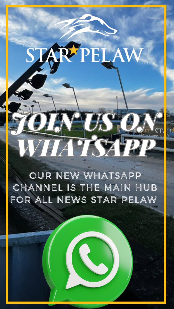 Follow the Star Pelaw Greyhound Racing channel on WhatsApp ⤵️

whatsapp.com/channel/0029Vb…