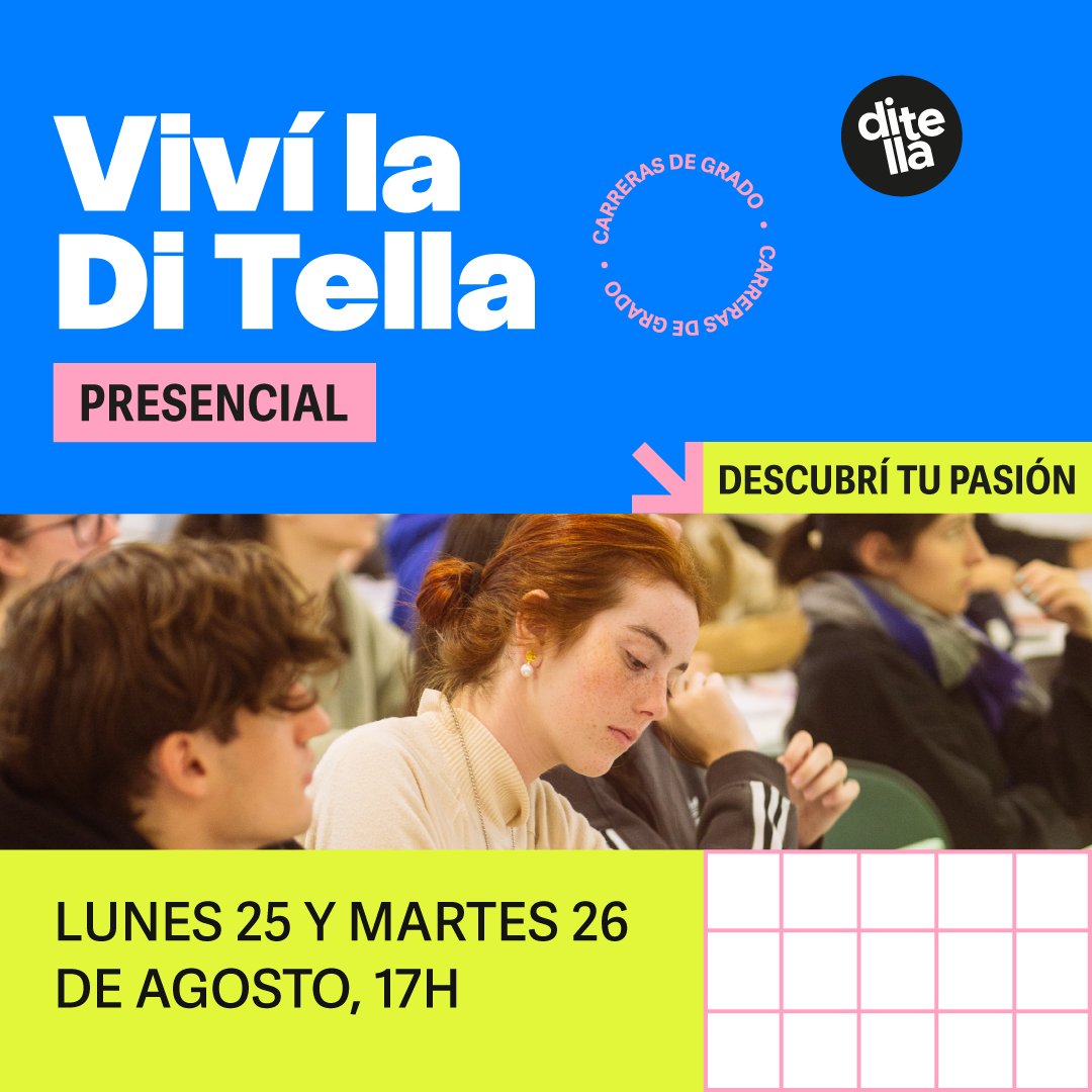 utditella's tweet image. #VivíLaDiTella En las reuniones informativas, los directores te explicarán todo sobre las carreras y nuestros graduados te contarán cómo sus estudios han influido en su vida profesional. ¡Anotate! utdt.edu/viviladitella
