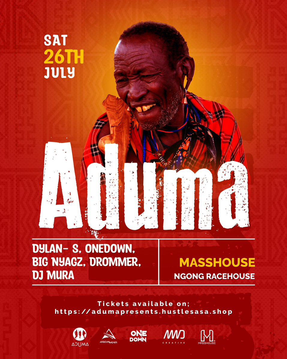 AdumaPresents's tweet image. Another Sunday morning of the oontz warriors refusing to go home is upon us.💥🪩
📍 @masshouse_ke itabaki you organise breakfast.
@bignyagz @muraTHEdj @OneDownLIVE @iamdrommer
See you Saturday 7pm #AdumaTribe🪘
Tickets are KES 500 on @Hustle_Sasa
🔗👇🏽
adumapresents.hustlesasa.shop/?product=66310
