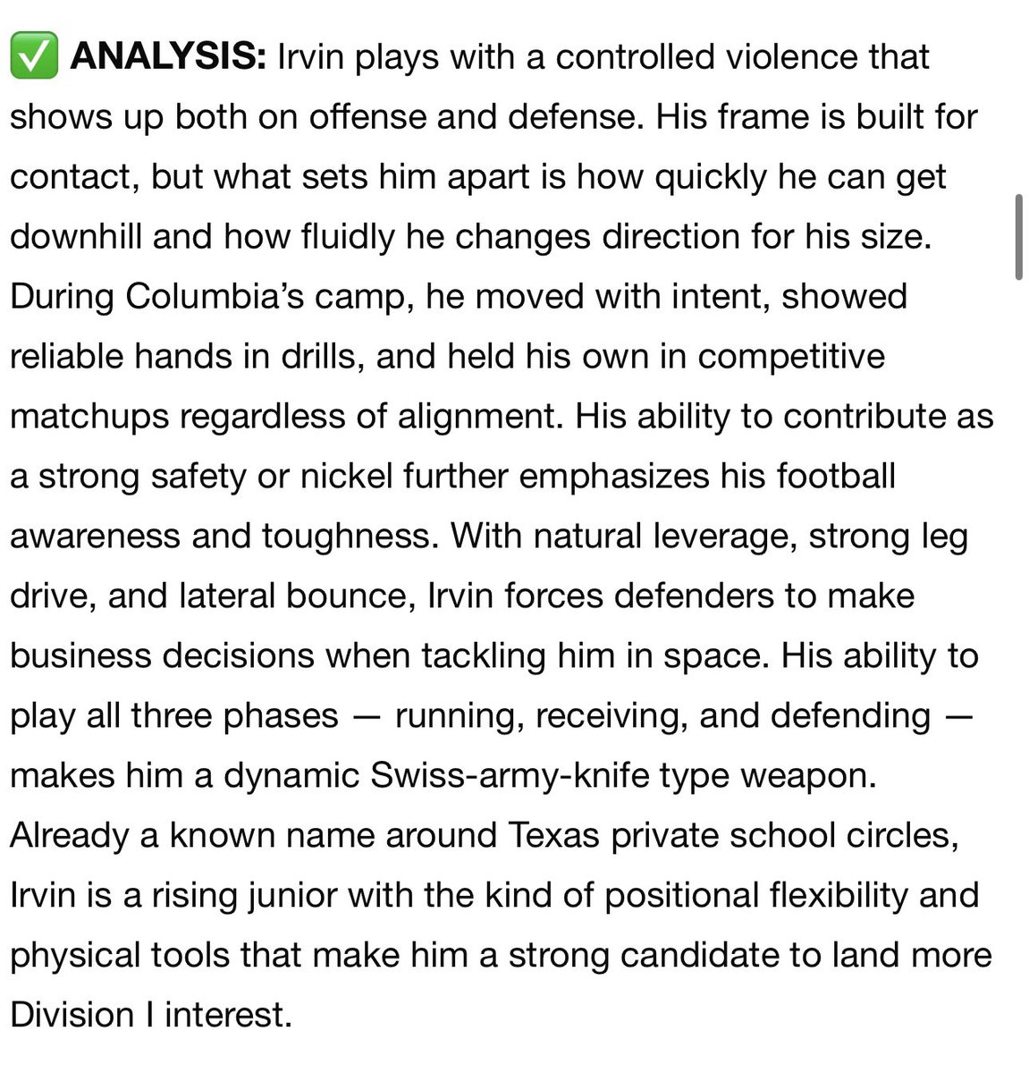 Joseph”Jojo”Irvin (@joseph_irvin11) on Twitter photo Shout out to <a href="/sixstarfootball/">Six Star Football | PLUS+</a> for the analysis and report!!!
<a href="/CoachManion_/">Joe Manion</a> <a href="/CoachT_82/">Kenneth Tinsley</a> <a href="/Coach_Poppe/">Jonathan Poppe</a> <a href="/CUFBrecruiting/">Columbia Football Recruiting</a> <a href="/NolanCatholicFB/">Nolan Catholic Viking Football 🏈</a> <a href="/CoachCain51/">Kenny ©️ain</a> <a href="/CoachSavino/">Tony Savino</a> <a href="/_coachmattox/">Aaron Mattox</a> <a href="/_CoachJDavis/">Jovan Davis</a> Shout out to <a href="/sixstarfootball/">Six Star Football | PLUS+</a> for the analysis and report!!!
<a href="/CoachManion_/">Joe Manion</a> <a href="/CoachT_82/">Kenneth Tinsley</a> <a href="/Coach_Poppe/">Jonathan Poppe</a> <a href="/CUFBrecruiting/">Columbia Football Recruiting</a> <a href="/NolanCatholicFB/">Nolan Catholic Viking Football 🏈</a> <a href="/CoachCain51/">Kenny ©️ain</a> <a href="/CoachSavino/">Tony Savino</a> <a href="/_coachmattox/">Aaron Mattox</a> <a href="/_CoachJDavis/">Jovan Davis</a>