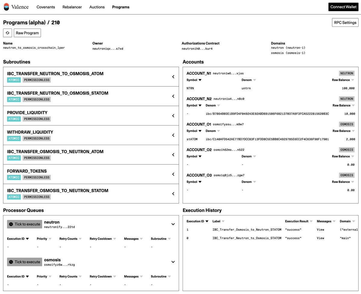 Did you know that Valence offers a developer interface that helps manage cross-chain programs?

The Programs UI tracks CosmWasm chains, with EVM support coming in a few weeks. Solana on deck.

To check it out, click the link below 👇