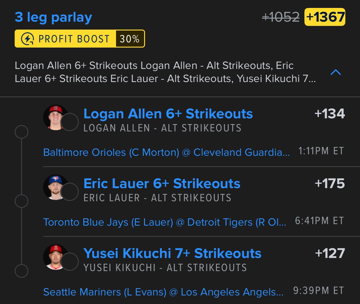 WhyNotKayDee's tweet image. Boosted Strikeouts๐คบ
oddsshopper.com/picks/experts/โฆ