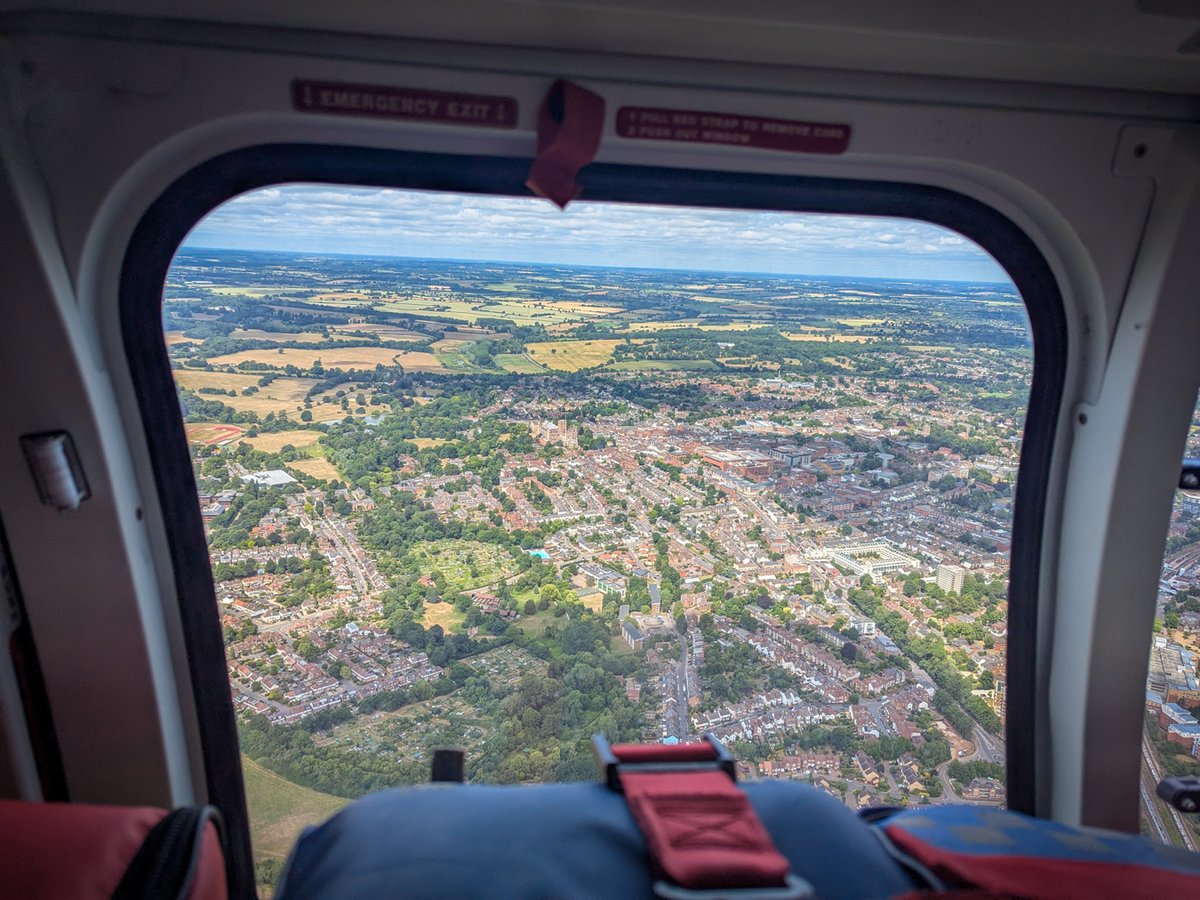 Can you spot St Albans cathedral?

This stunning view was captured mid-flight by our Critical Care Paramedic, James. Just one of the many incredible sights our crew see as they deliver lifesaving care across the region.