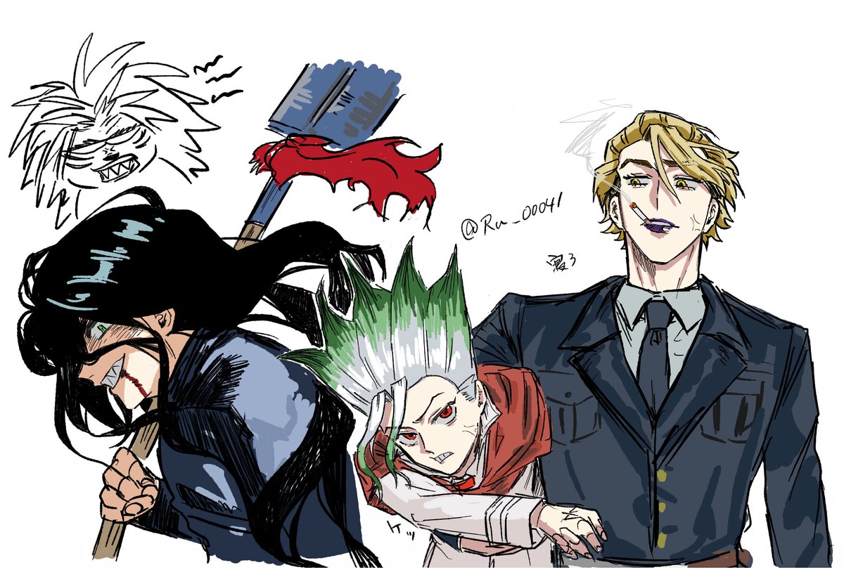 Ru_00041's tweet image. 絵ちゃ
・うしおととら  うろ覚えとらとうしお
・🚬🚀