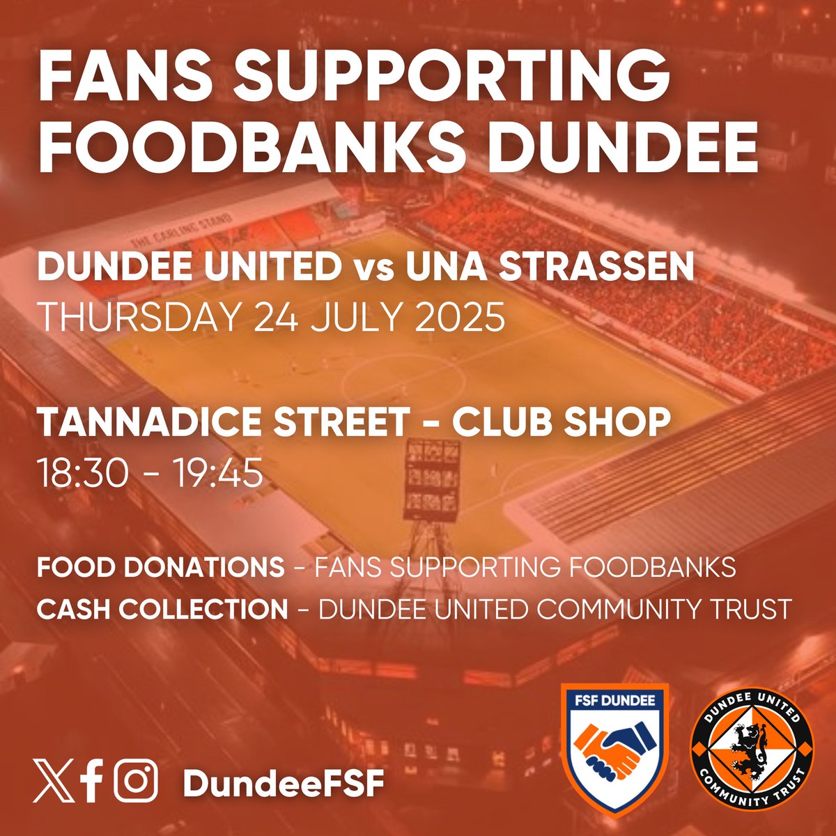 Marty Smith (@martydundeefsf) on Twitter photo π Huge game at Tannadice this evening!
<a href="/DundeeFSF/">Fans Supporting Foodbanks Dundee</a> will be holding a foodbank collection, as we do every game!
Our bucket collection will also be donated to support the work of <a href="/dundeeunitedct/">Dundee United Community Trust</a>
Please donate if possible! π€ π Huge game at Tannadice this evening!
<a href="/DundeeFSF/">Fans Supporting Foodbanks Dundee</a> will be holding a foodbank collection, as we do every game!
Our bucket collection will also be donated to support the work of <a href="/dundeeunitedct/">Dundee United Community Trust</a>
Please donate if possible! π€