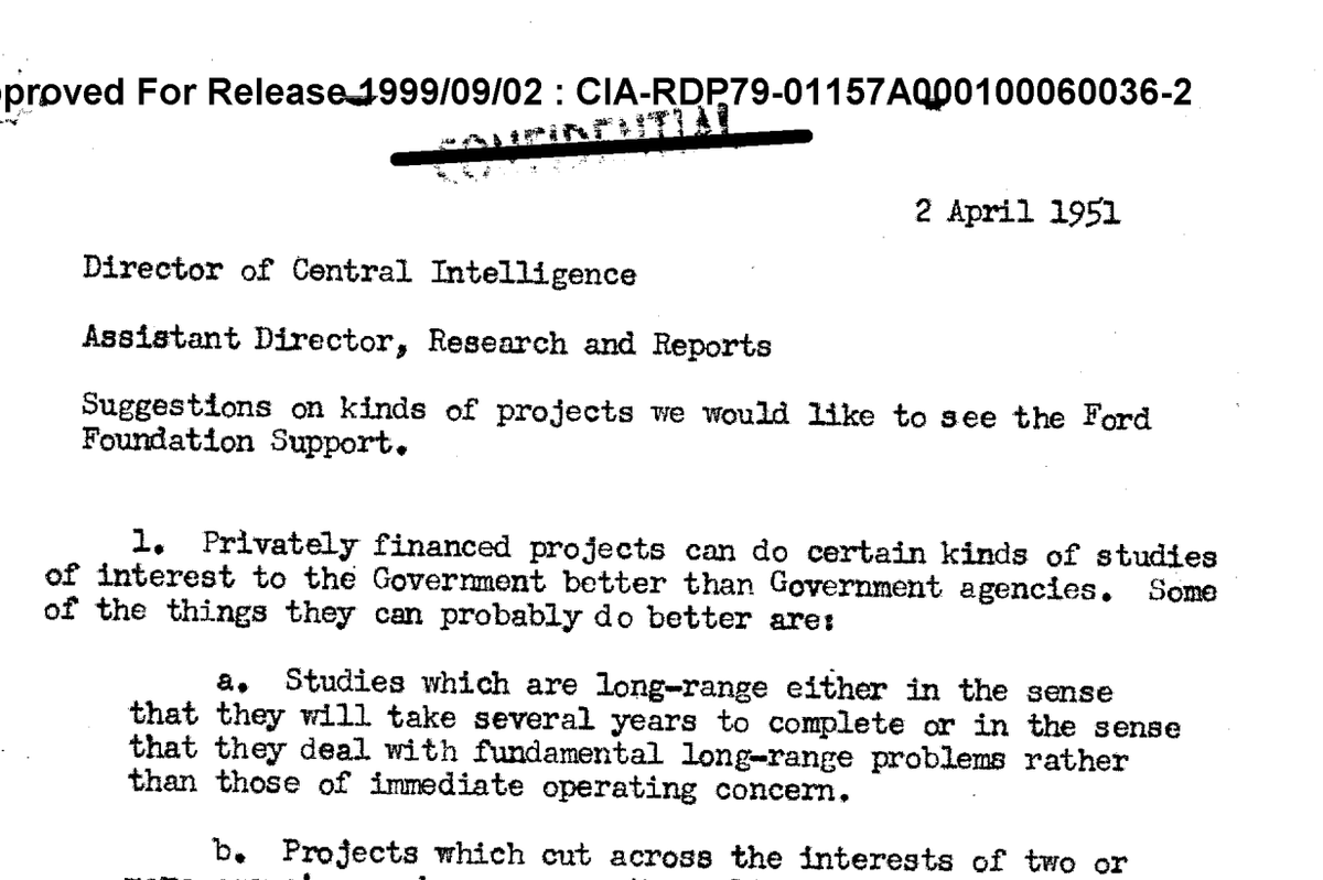 The nonprofit NGO / Leviathan ecosystem has existed a long, long time. 

The 1975 Senate Church Committee discovered that nearly half of all international grants from U.S. foundations between 1963 and 1966 were secretly funded by the CIA. 

Separately: Rockefeller, Carnegie, and
